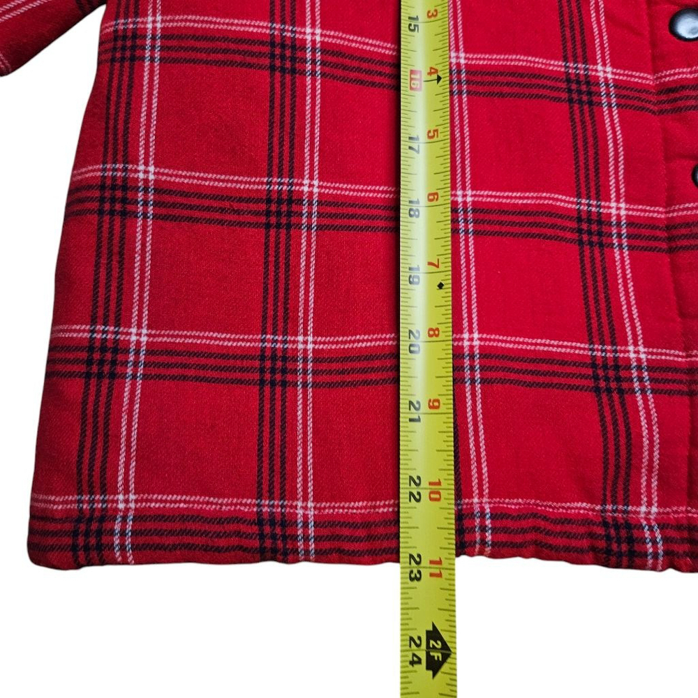 Lucky Brand Small Red Plaid Faux Fur Lined Button Down Jacket - Picture 5 of 6